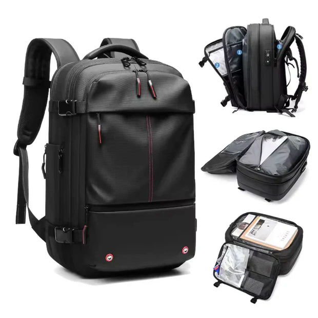 Mochila de Viaje Expandible con Compresión al Vacío – Hasta 70% Más Espacio